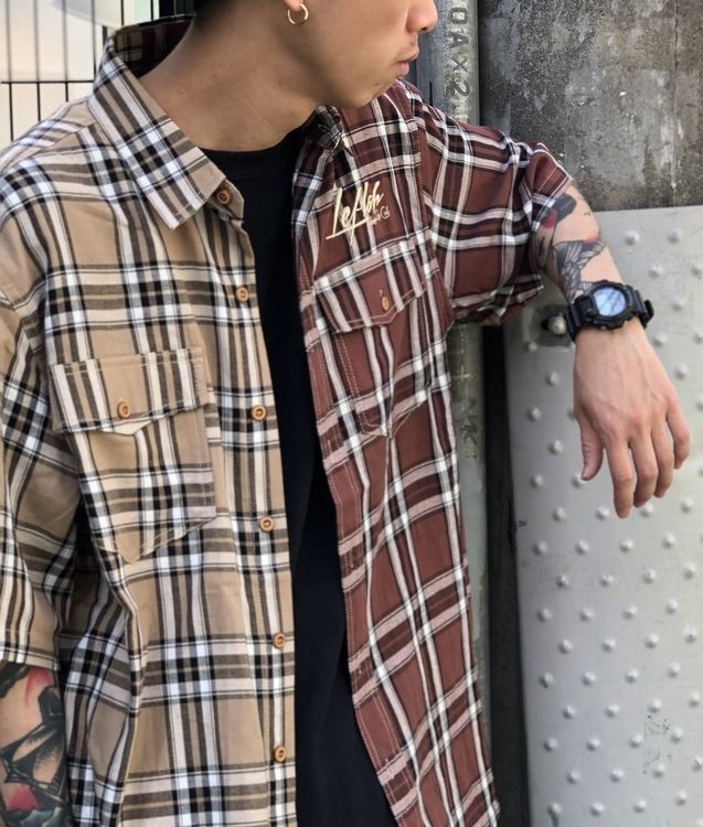 LEFLAHチェックシャツ&総柄シャツ&ショートパンツ : MAGARU