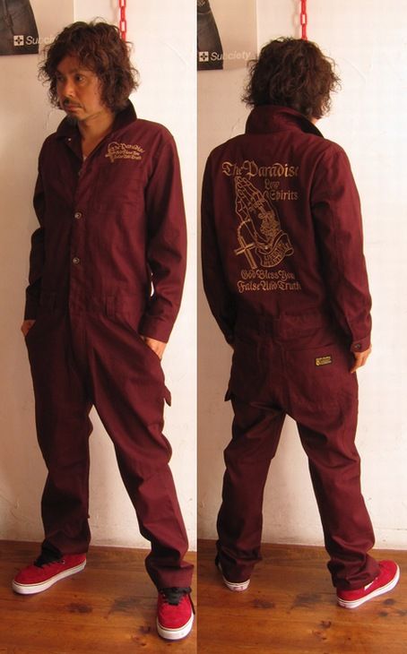 Subciety オールインワン つなぎ バーガンディ