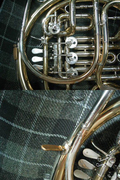 ハンスホイヤー B♭シングルホルン5ロータリー Fナチュラル管付き