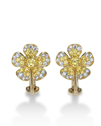 イエローゴールド ダイヤモンドイヤリング by Gimel