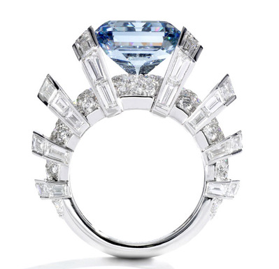 8.01ct Fancy Vivid Blue VVS1 side view