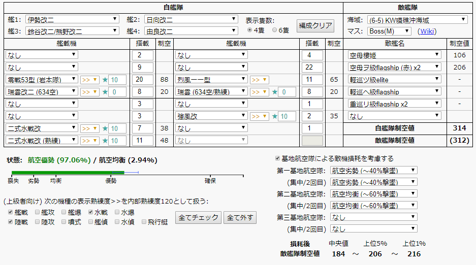 艦これ 19年4月6 5攻略記録 伊勢 日向入り下ルート Hotateptのblog