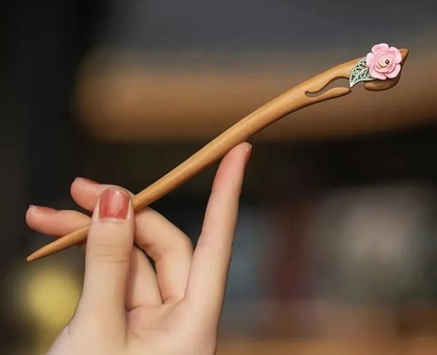 桃木のかんざし