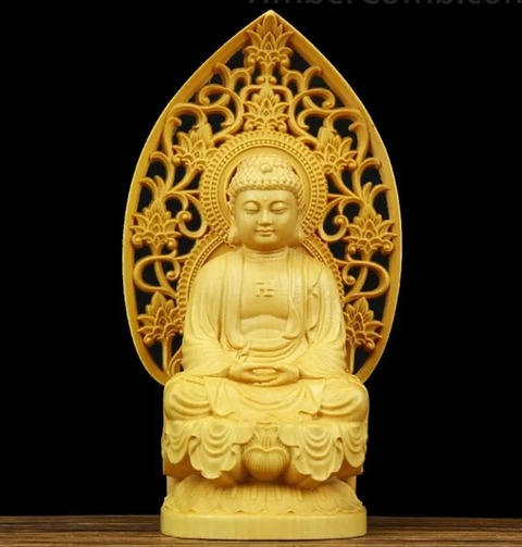木彫り 釈迦如来座像