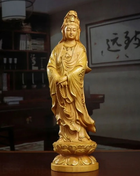 木彫り観音菩薩像