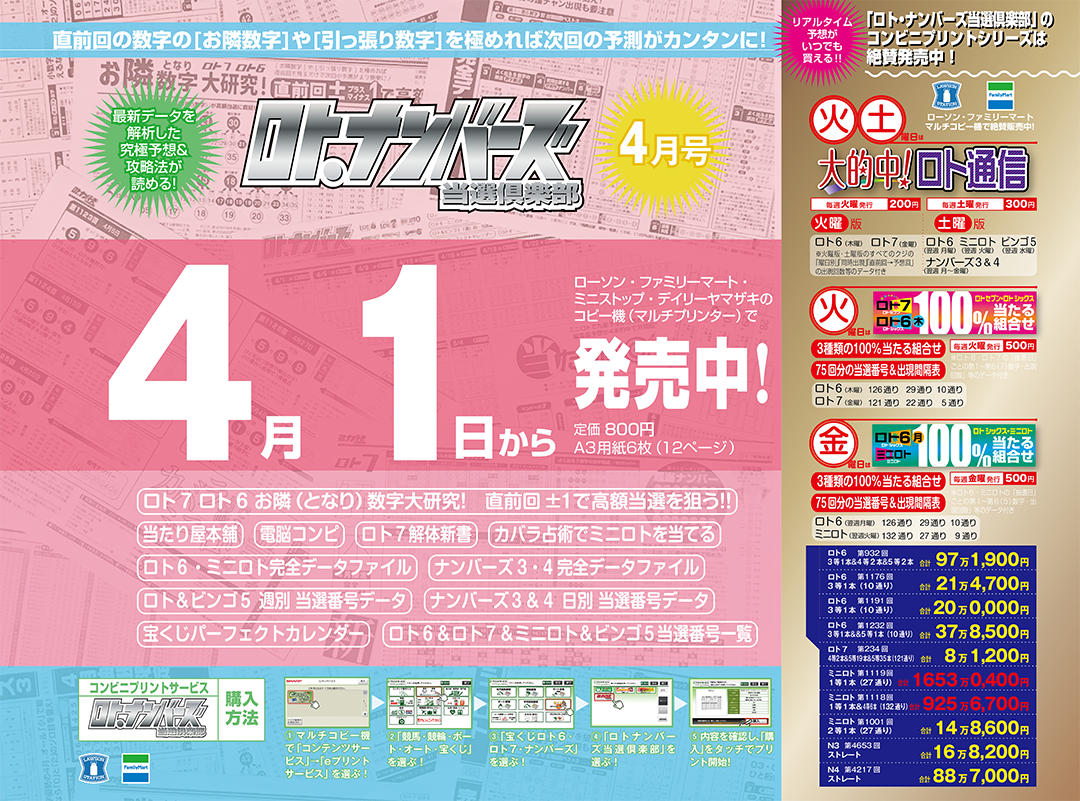 第414回ロト7 第5668回ナンバーズ 申し訳ありません ロト ナンバーズ当選倶楽部 ギャンブル帝王 ギャンブル宝典 宝くじ検証部