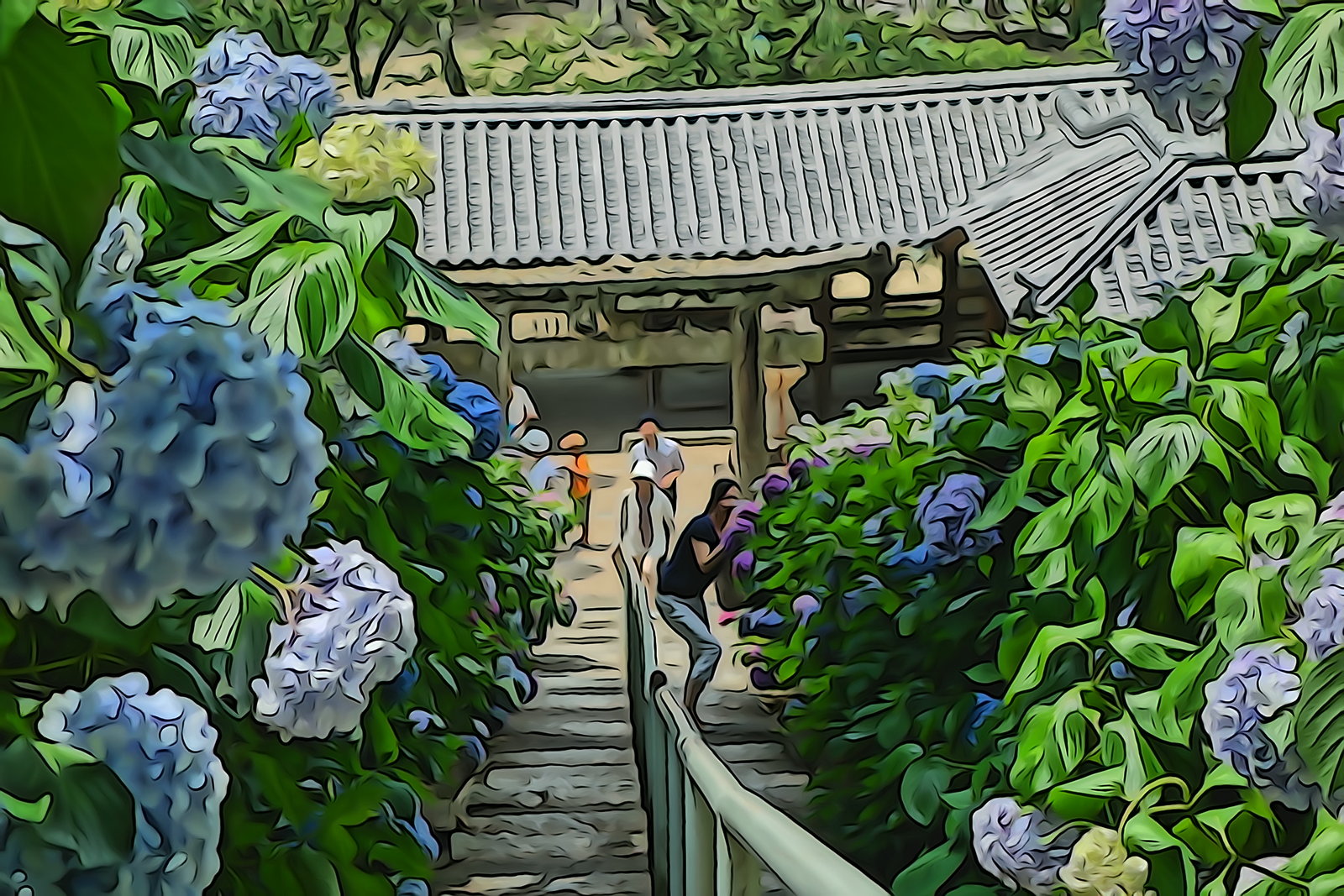 吉備津神社の紫陽花をupなう 神社 紫陽花 吉備津神社 アート 岡山後楽園を写そう