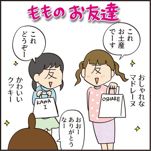 おしゃれな友達に長女が出したおやつ