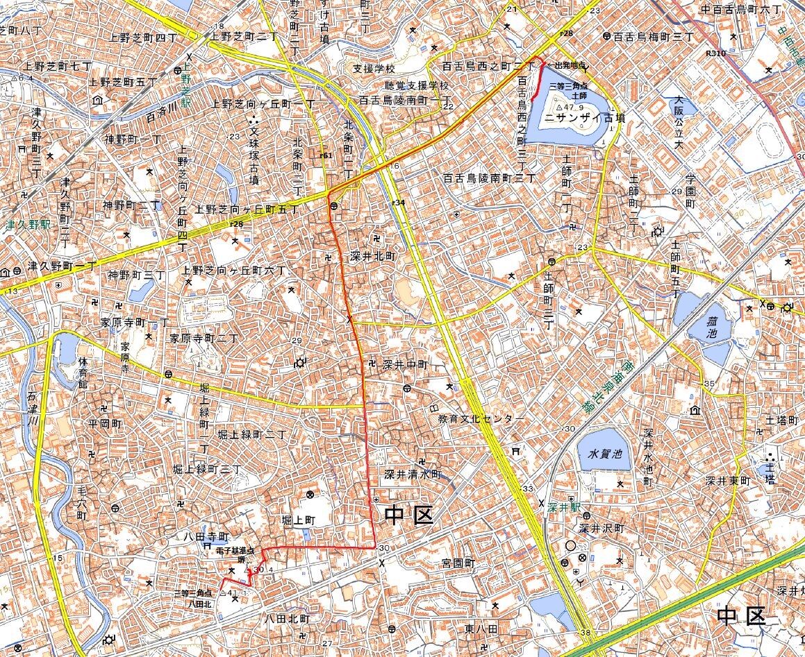 堺市北区_中区、ニサンザイ古墳（土師）_堺（電子基準点）、三角点探訪