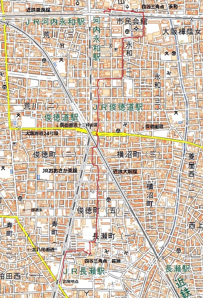 東大阪市、JR長瀬駅から長瀬、永和、三角点探訪(138) ryokutyaの山行備忘録 東大阪市、JR長瀬駅から長瀬、永和、三角点探訪(138) ryokutyaの山行備忘録