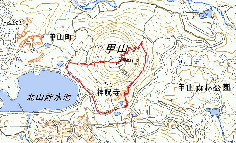 西宮市 甲山森林公園から甲山 神呪寺 再度六甲越へ Ryokutyaの山行備忘録