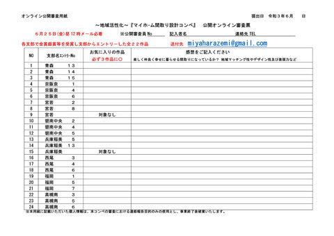 公開審査票６.25締切