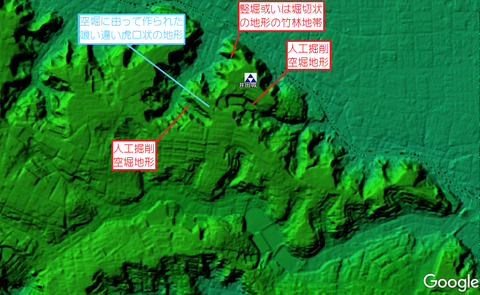 井田城址地形図推定縄張り　久良岐のよし