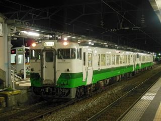 今夜の会津若松駅　キハ４０・キハ４７