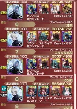 ランキング結果 メビウスff フェアウェル ゲームメモ