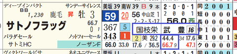 サトノフラッグ（国枝厩舎×武豊騎手）