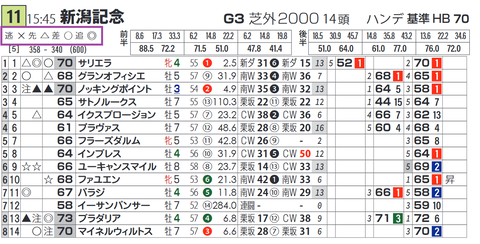「脚質チェック」新潟記念