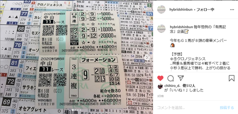 有馬記念のインスタグラム