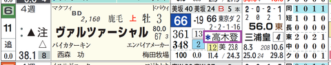 ヴァツツァーシャル（２頭出し以上は「＊」で表示）