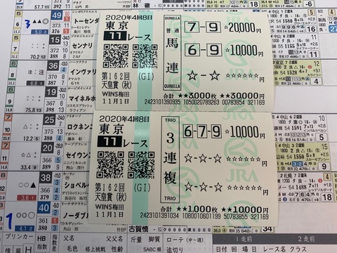 天皇賞(秋)の馬券