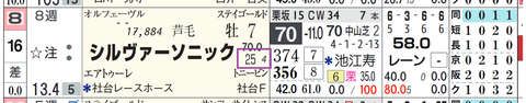 シルヴァーソニック（「稍重～不良の複勝率」）