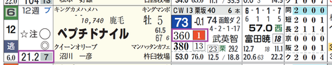 ペプチドナイル（「推定前半３ハロン」１位）