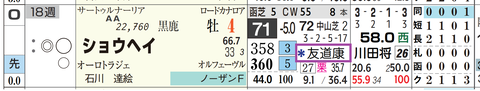 ショウヘイ(2頭出し以上は「*」で表示)