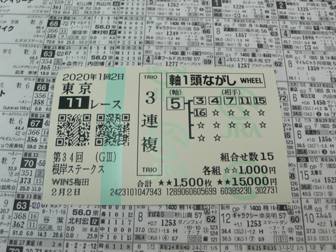 【馬券】2回東京2日11(2)