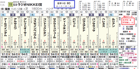 ラジオNIKKEI賞の想定