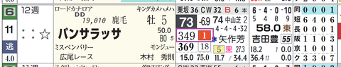 パンサラッサ(「推定前半3ハロン」1位)