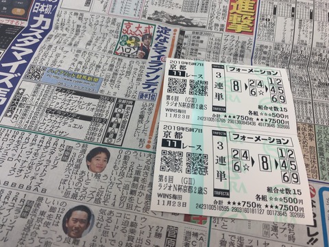 京都２歳Ｓの馬券