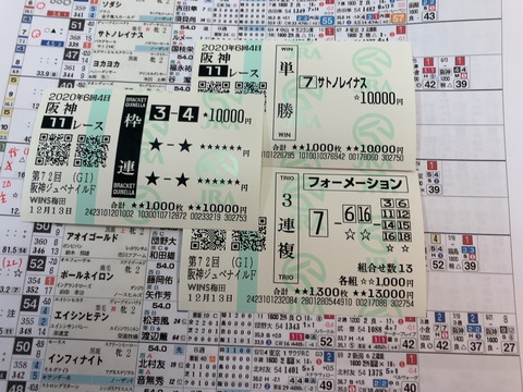 阪神ＪＦの馬券