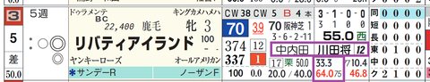 リバティアイランド(「騎手×厩舎成績」)