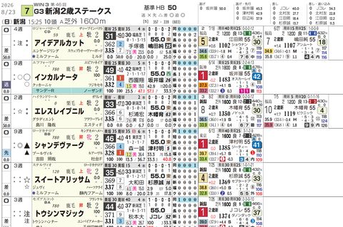 新潟２歳Ｓの想定１