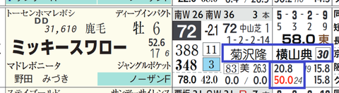 ミッキースワロー（「騎手×厩舎成績」）