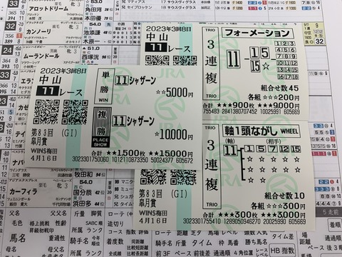 皐月賞の馬券