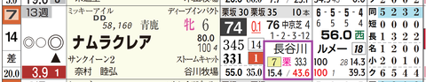 ナムラクレア（長谷川厩舎）