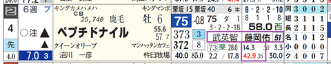 ペプチドナイル(「騎手×厩舎成績」)