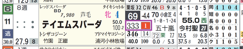 テイエムスパーダ（「推定前半３ハロン」１位）