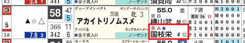 アカイトリノムスメ(2頭出し以上は「*」で表示)