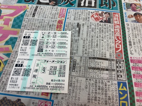 有馬記念の馬券
