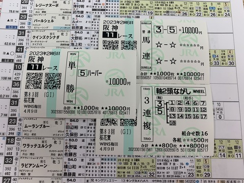 皐月賞の馬券