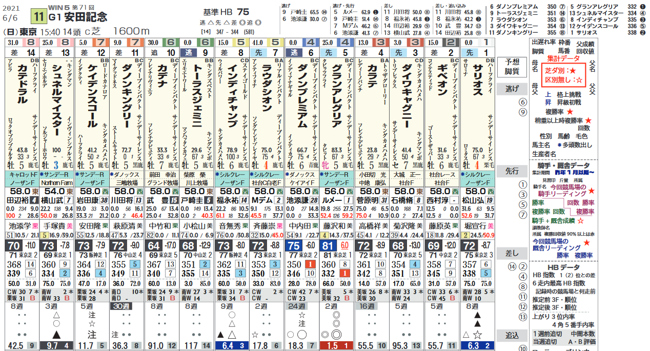 ｈｂ新聞 スタンダード 安田記念を攻略するツボ ハイブリッド競馬新聞