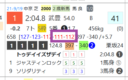 トゥデイイズザデイ（レースラップ）