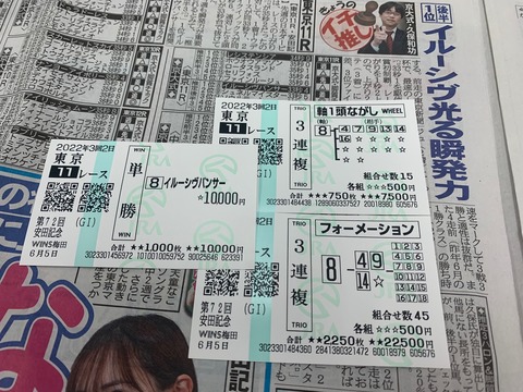 安田記念の馬券
