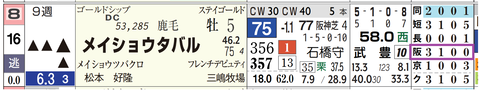 メイショウタバル（「コース実績」）