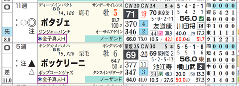 ポタジェ（２頭出し以上は「＊」で表示）
