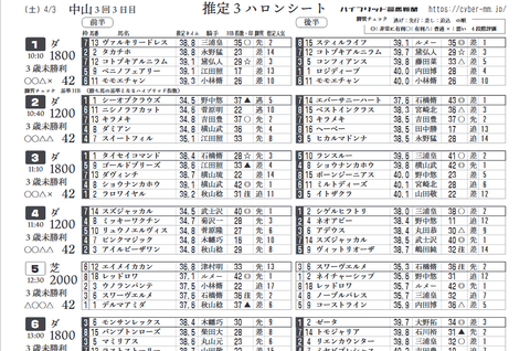 リニューアル版(レース別)
