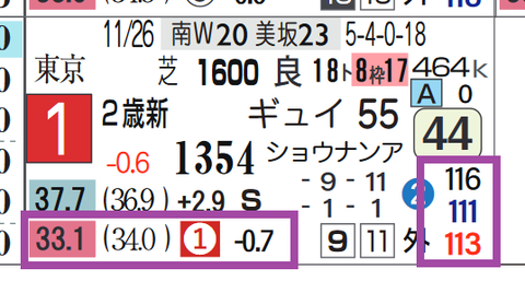 レイベリング（新馬戦）