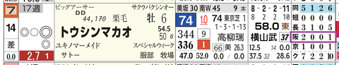 トウシンマカオ（「コース実績」）
